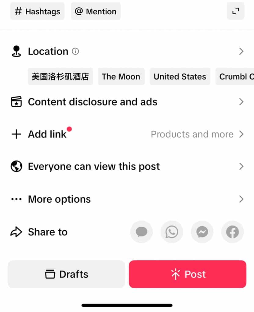 TikTok following