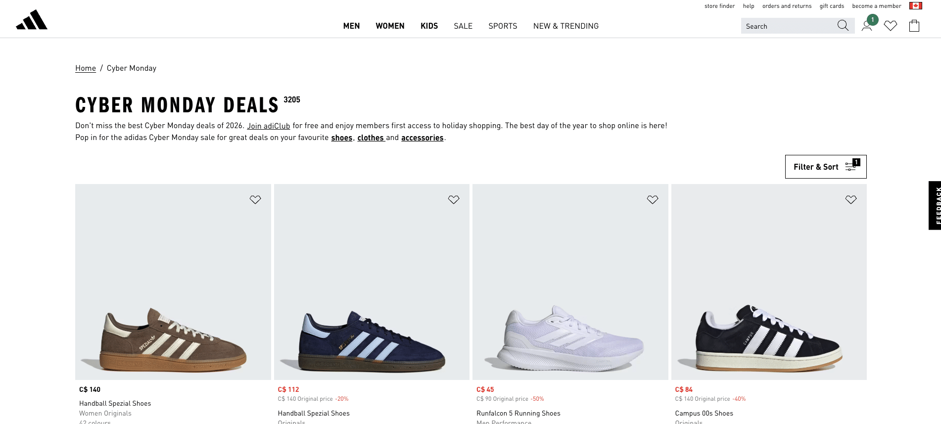 Adidas Cyber Monday deals
